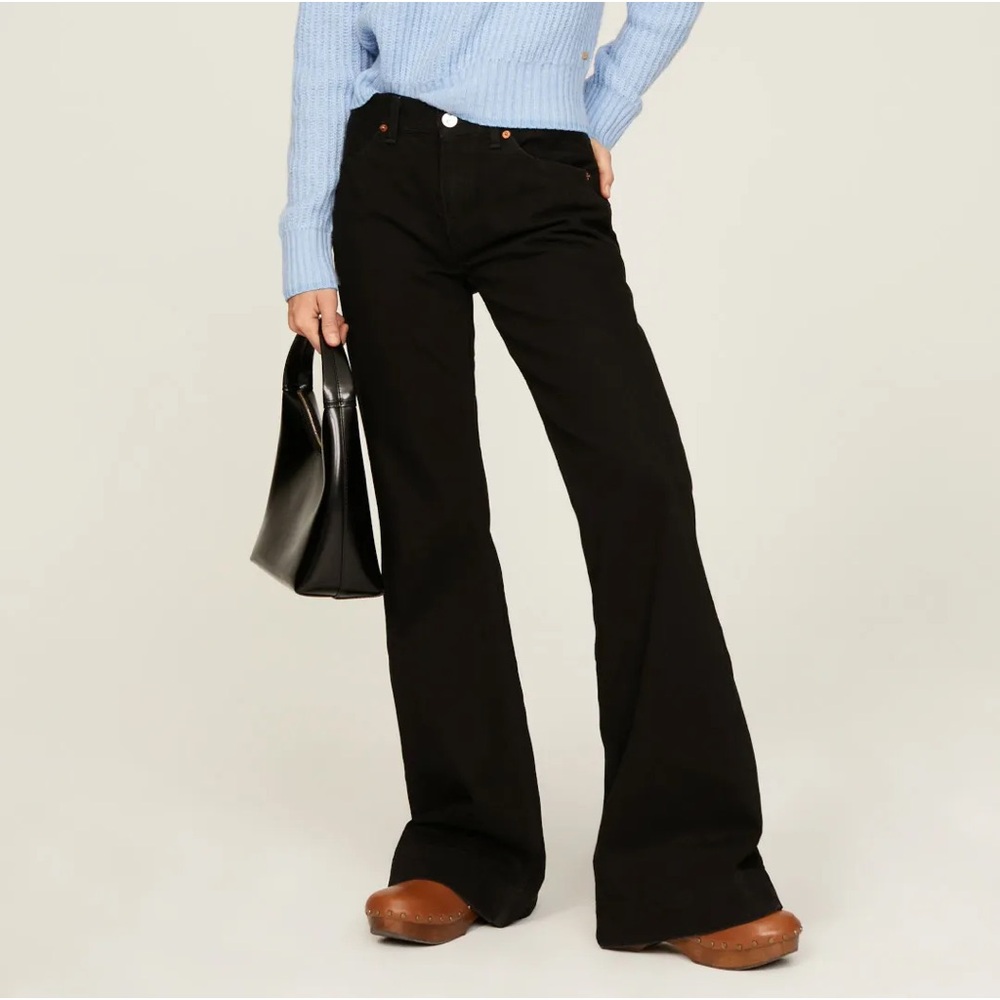 Re/Done Black Flare & Wide Leg Jeans